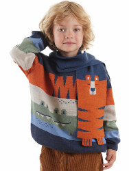 Tiger Croco Boy Knitted Scarf - 1