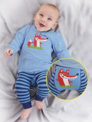 Tilki Erkek Bebek T-shirt Tayt-Pantolon Takım - 1