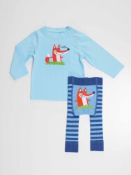 Tilki Erkek Bebek T-shirt Tayt-Pantolon Takım - 4