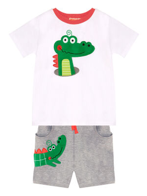 Timsah Baggy Erkek Çocuk Yazlık T-shirt Şort Takım - 3