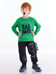 Tırtırlı Dino Erkek Çocuk T-shirt Pantolon Takım - Thumbnail