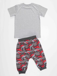 Triceratops Boy T-shirt&Harem Pants Set - Thumbnail