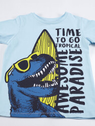 Tropik Dino Erkek Çocuk T-shirt Şort Takım - 5