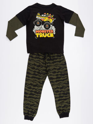 Truck Kamuflaj Erkek Çocuk T-shirt Pantolon Takım - 3