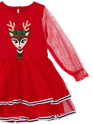 Tulle Deer Girl Red Tutu Xmas Dress - 5