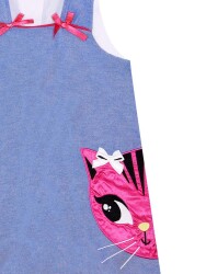 Twin Cat Blue Dress - 5