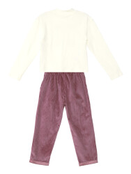 Twin Giraffe Girl T-shirt&Velvet Pants Set - 4