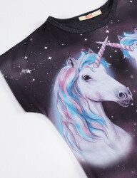 Twin Unicorn Kız Çocuk Tunik Tayt Takım - 5