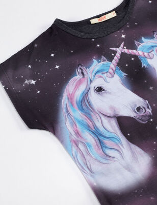 Twin Unicorn Kız Çocuk Tunik Tayt Takım - 5