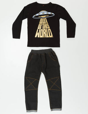 Ufo Erkek Çocuk T-shirt Denim Pantolon Takım