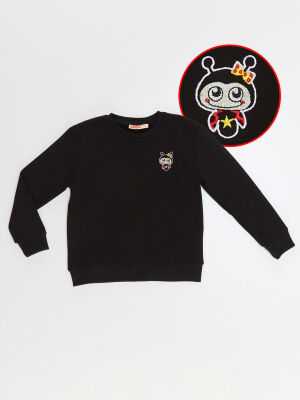 Uğurböceği Kız Çocuk Siyah Sweatshirt - 3