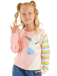 Unicorn Girl Pink Knit Pullover Sweater - Thumbnail