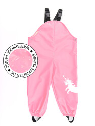 Unicorn Girl Pink Waterproof Puddlesuit Dungarees - 3