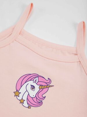 Unicorn Girls Pink Vest&Hipster Brief Pack - 4