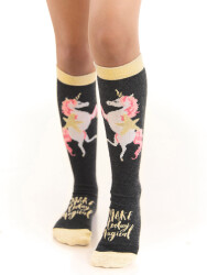 Unicorn Grey Girl Socks - 3