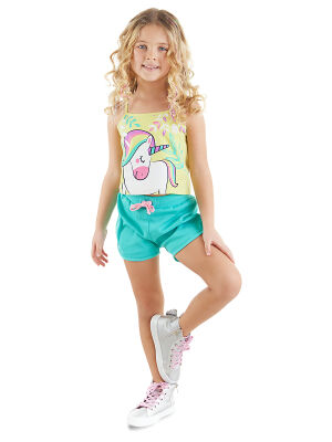 Unicorn Jungle Girl T-shirt&Shorts Set - 1