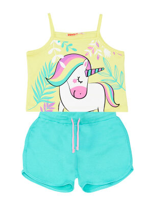 Unicorn Jungle Girl T-shirt&Shorts Set - 3