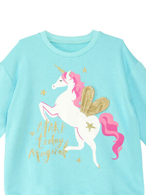 Unicorn Kız Çocuk Mint Sweatshirt