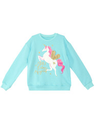 Unicorn Kız Çocuk Mint Sweatshirt - 3