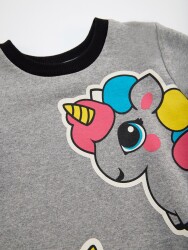 Unicorn Kız Çocuk Gri Sweat Elbise - 5