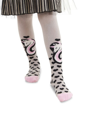 Unicorn Light Grey Knit Stockings - 1