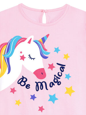 Unicorn Magic Girl Pink Jersey Dress - 5