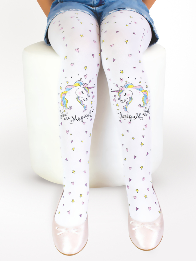 Unicorn Printed Opaque Tights Stockings - 1