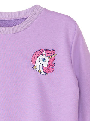 Unicorn Purple Girl Sweatshirt