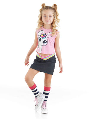 Unicorn Rabbit Girl T-shirt&Skirt Set - 1