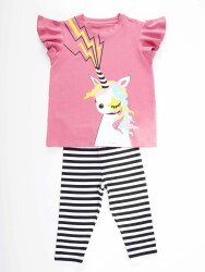 Unicorn Rock Girl T-shirt&Leggings Set - 3