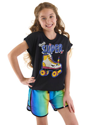 Unicorn Skate Girl T-shirt&Shorts Set - 1