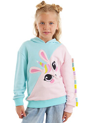 Unicorn Tavşan Kız Çocuk Sweatshirt - Thumbnail
