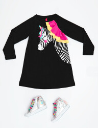 Unicorn Zebra Girl Dress - 3