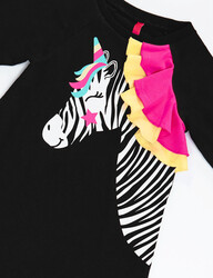 Unicorn Zebra Girl Dress - Thumbnail