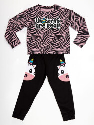 Unicorn Zebra Girl T-shirt&Pants Set - 3