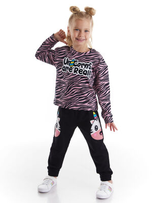 Unicorn Zebra Girl T-shirt&Pants Set - 1