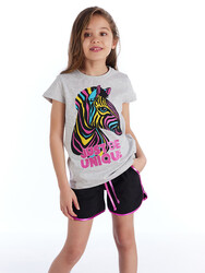 Unique Zebra Girl T-shirt&Shorts Set - 1