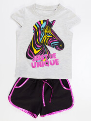 Unique Zebra Girl T-shirt&Shorts Set - 3