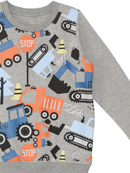 Vehicles Boy Grey Sweatshirt - Thumbnail