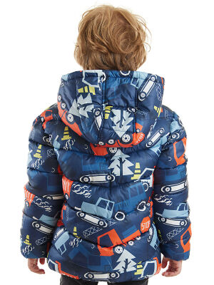 Vehicles Boy Navy Blue Puffer Coat - 2