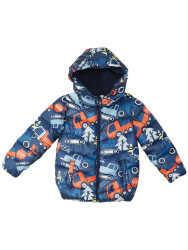 Vehicles Boy Navy Blue Puffer Coat - 3