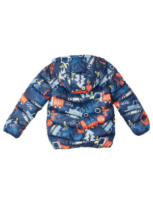 Vehicles Boy Navy Blue Puffer Coat - 4