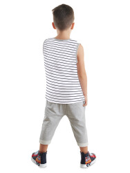 Vehicles Striped Boy T-shirt&Capri Pants Set - 2