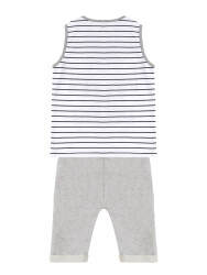 Vehicles Striped Boy T-shirt&Capri Pants Set - 4