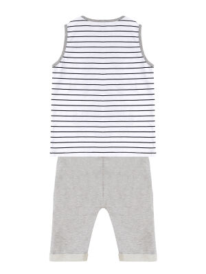 Vehicles Striped Boy T-shirt&Capri Pants Set - 4