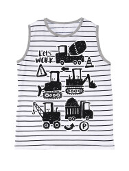 Vehicles Striped Boy T-shirt&Capri Pants Set - 5