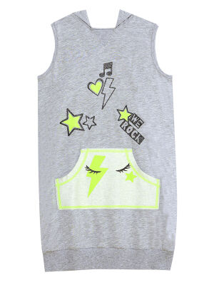 We Rock Girl Grey Hoodied Dress - 3