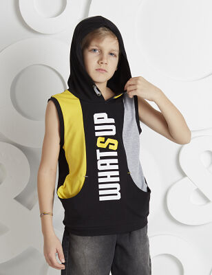 Whats Up Sleeveless Hoodie - 1