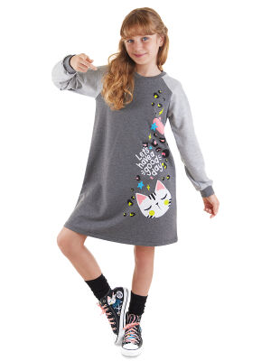 Wild Cat Girl Anthracite Reglan Dress - 1