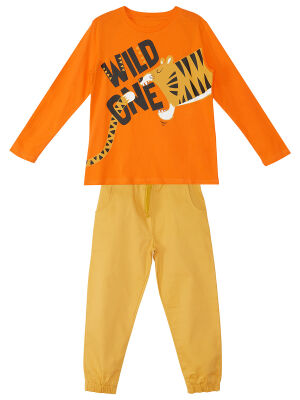 Wild One Boy T-shirt&Twill Pants Set - 3